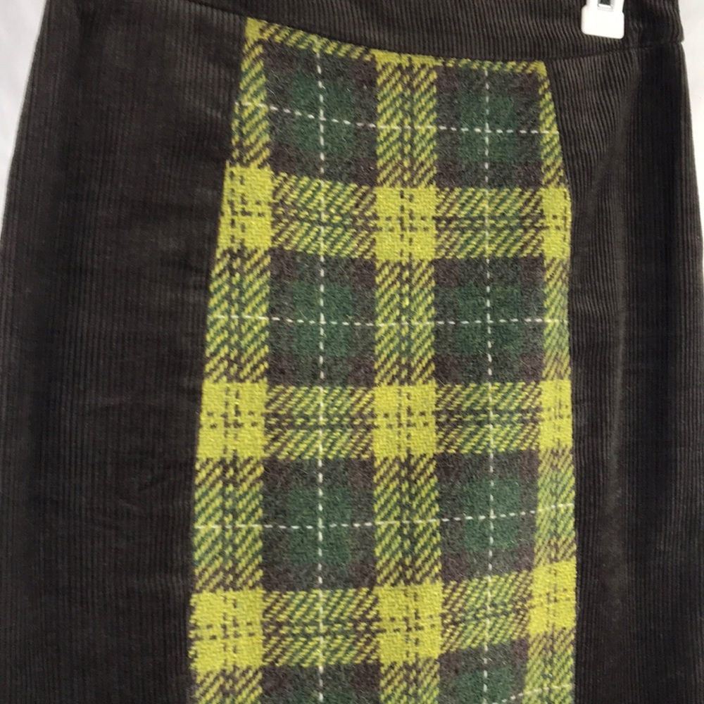Anthro Maeve corduroy preppy school girl plaid autumn mini skirt size 2 - Picture 2 of 5